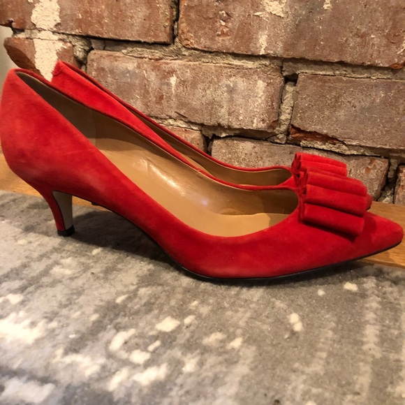 TALBOTS… red suede pumps - Picture 2 of 13